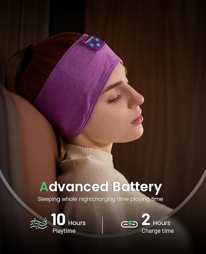 Perytong Sleep Headphones Wireless, Bluetooth Sports Headband Headphones with Ultra-Thin HD Stereo Speakers Perfect for Sleeping,Workout,Jogging,Yoga,Insomnia, Air Travel, Meditation (Violet)