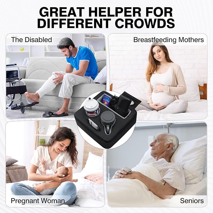 Autorder Back Seat Cup Holder for Car, Couch Cup Holder, Car Truck Boat RV Organizer, Holds Coffee Cups, Books, Phones, Remote Controls - PU Leather Black