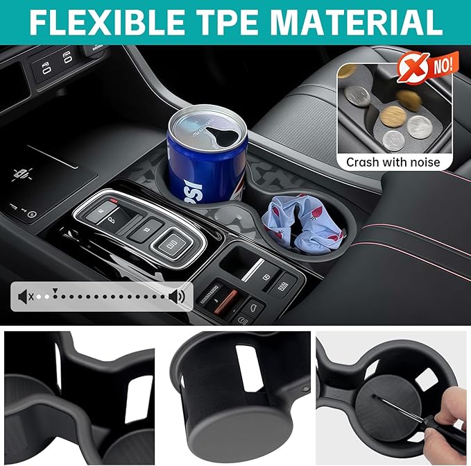 Cup Holder Organizer Compatible with Honda Pilot 2023-2026 & Passport/Ridgeline 2024-2026 Accessories, Noise-Free Water & Dust Proof Insert Console Drink Holder for 23-26 Pilot Accessories