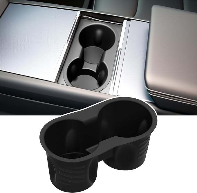 Cup Holder for Tesla Model Y Juniper 2026 2025/Model 3 Highland 2024 2025 2026 - Center Console Cup Holder Insert Removable & Washable Interior Accessories for Tesla Model Y/3