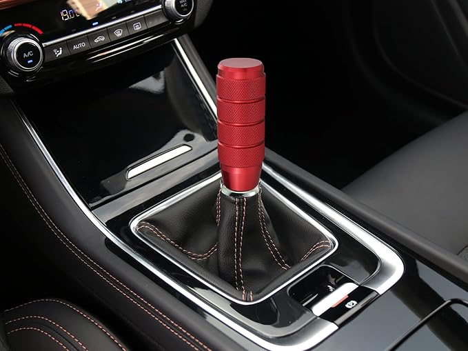 Abfer Weighted Shift Knob 9CM Aluminum Alloy Car Gear Stick Shifter Lever Handle Fit for Most Automatic Manual Vehicle (Red)