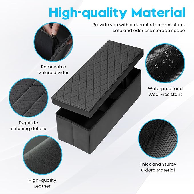 Autorder Car Seat Organizer for 2020-2025 2026 Kia Telluride Accessories Portable Backseat Organizer with Lid Handles Multipurpose Car Floor Storage for Kids Toys Baby Products Daily Necessities