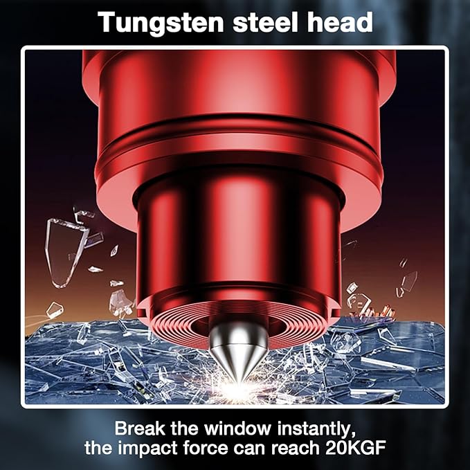 Car Window Breaker Tool, 2-in-1 Window Breaker Seatbelt Cutter, Emergency Glass Breaker Keychain and Auto Escape Tool，Car Accessories