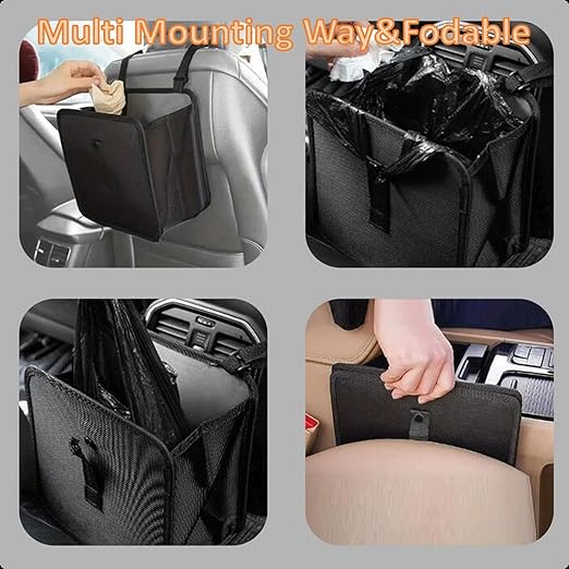 Foldable Car Trash Can, Hanging Waterproof Leakproof Car Trash Bin, with 40Pcs Trash Bags, Large Capacity Car Storage Bag, Travel Trash Bin for The Back/Front/Console, Multipurpose Car Garbage Bag