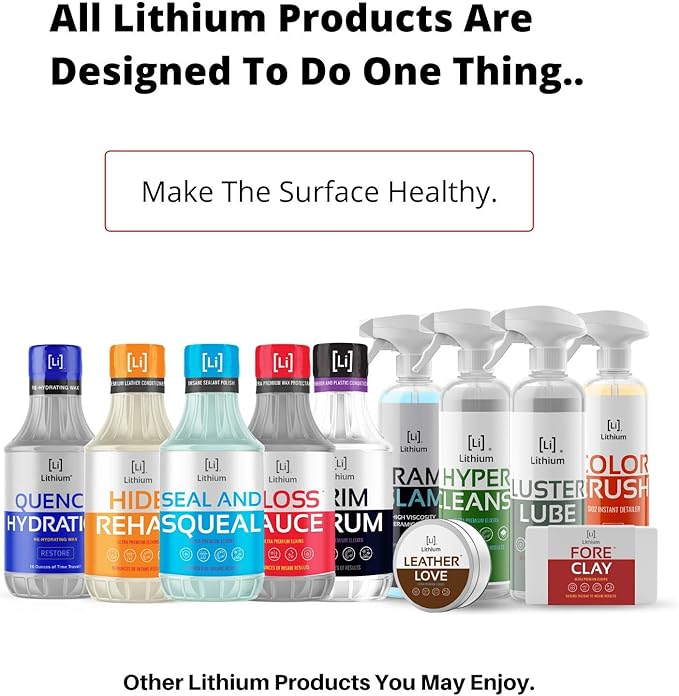 Lithium Hide Rehab Car Leather Cleaner and Conditioner - All Natural Premium Leather Conditioner for Car Interiors - Hydrates, Moisturizes, and Protects Leather - Leather Restorer (16 Ounce)