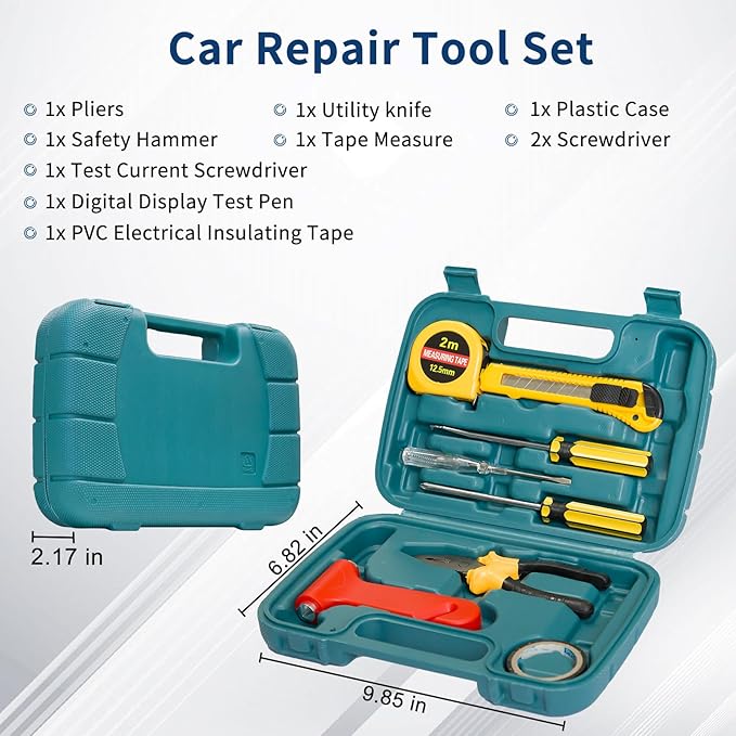 XOOL Car Emergency Kit with Jumper Cables, First Aid Kit, Tow Strap & Tool Set – 88PCS Roadside Safety Kit for Cars, Trucks & SUVs