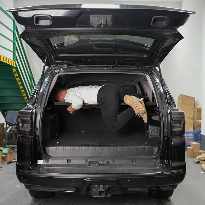 L2R Molle Panel for Toyota 4Runner 2010-2024 Trunk Shelf Cargo Upper Roof Panel Modular Storage Panel Debris Racks Storage Carrier Trunk Organizer Kit Aluminum Alloy 1 Set