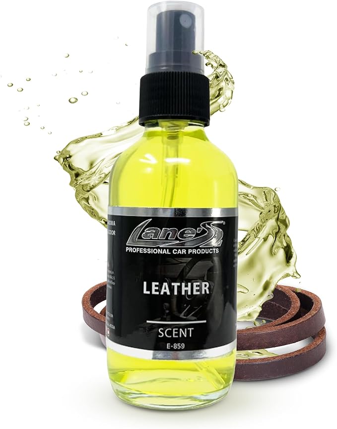 LANE’S Premium Car Air Freshener "Leather" - 4oz Water-Based, Long-Lasting Auto Scent Spray - Food, Pet, Odor Smell Deodorizer for Cars, Trucks, SUVs' Interior Leather, Carpet, Upholstery