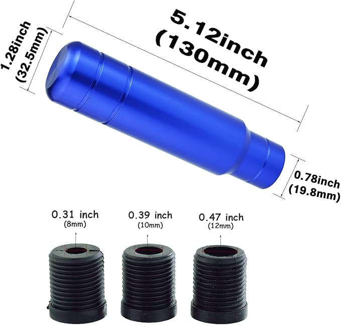 Abfer Metal Heavy Shift Knob, 5" Aluminum Alloy Weighted Gear Lever Stick Shifter Handle Fit Most Automatic Manual Vehicle (Blue)