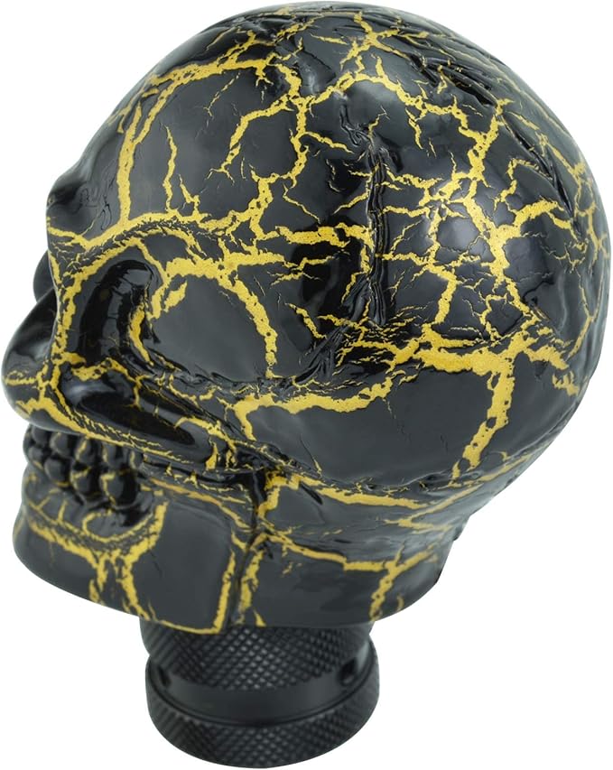 Lunsom Skull Gear Stick Shifter Knob, Resin Gear Shift Head Shifting Stick Handle Car Transmission Fit Automatic Manual Vehicle (Black)