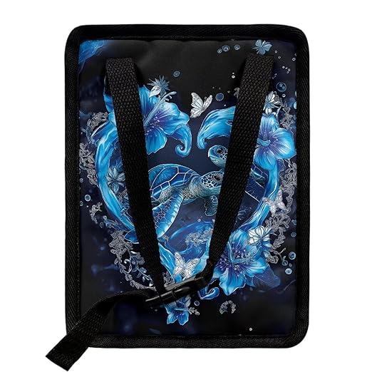 Sea Turtle Car Trash Can Leak Proof Trash Bag with Lid and Zipper Tropical Floral Portable Collapsible Garbage Can Multipurpose Storage Organizer