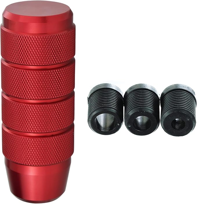 Abfer Weighted Shift Knob 9CM Aluminum Alloy Car Gear Stick Shifter Lever Handle Fit for Most Automatic Manual Vehicle (Red)