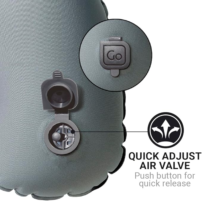 Go Travel Compact Snoozzzer, Comfortable Travel Pillow for Uninterrupted Sleep, Inflatable Neck Pillow for Airplane, Bus, Car, and Train, Travel Essentials, Black