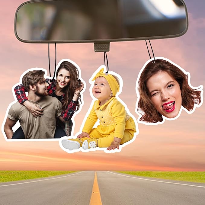 Custom Air Freshener for Car Custom Car Air Fresheners with Pictures, Car Accessories for Men, Boyfriends, Family, Gifts (Irregular)