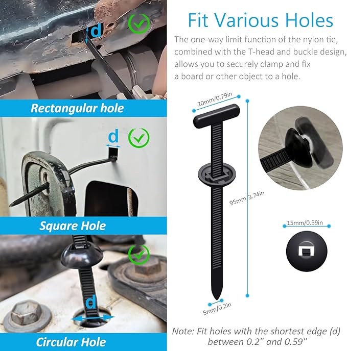 2026 Upgraded Nylon Universal Cable Tie Buckle, Heavy Duty Self-Locking Rivet Zip Ties, Multifunctional Cable Tie Buckle for Car Daily Repair, Home, Office, Garden, Workshop(30Pcs)