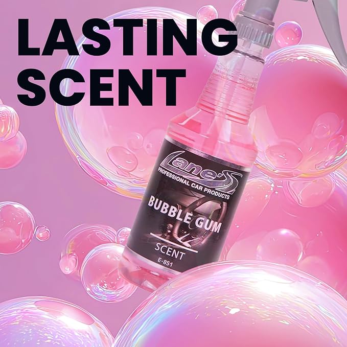 Lane's Premium Car Air Fresheners - Bubble Gum Scent Water Based - 32oz Eliminate Bad Odors of Pet & Food From Car Interior Leather, Carpet, Upholstery Great For Cars, Trucks, SUVs, RVs & More