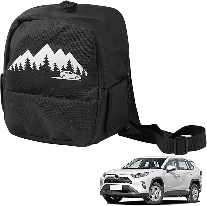 Trunk Organizer Multifunction Storage Backpack RAV4 Trunk Cubby Bag Organizer Oxford Cargo Side Pocket Bag for Toyota RAV4 2019 2020 2021 2022 2023 2024 2025 Car Interior Accessories, Black