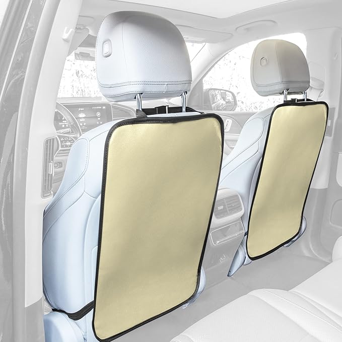 FH Group Faux Leather Seat Back Kick Protectors, Heavy Duty Car Kick Mats for Kids – 2-Pack Back Seat Protector for Driver and Passenger Seat, Waterproof Protection from Dirt, Mud, Easy to Clean