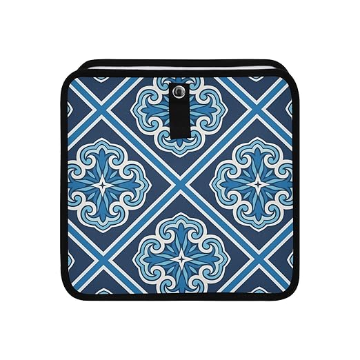 Blue Car Trash Can Trash Bin Foldable Hanging Trash Bag Storage Pocket Organizer Cute Car Gadgets Garbage Adjustable Shoulder Elastic Strap Tile