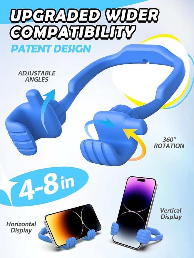 Stocking Stuffers for Teens Boys Men: Cell Phone Stand Flexible Thumbs Up Lazy Cellphone Holder for Desk Hand Funny Christmas Ideas Gifts for Women Adults Husband Him Kids Dad Cool Stuff Gadgets