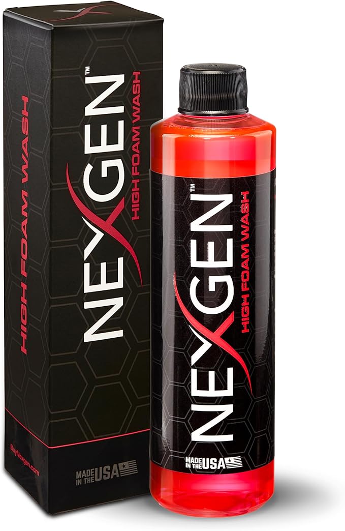 Nexgen High Foam Car Wash (8oz) - Professional-Grade, pH-Balanced car soap for Spotless Shine - On-the-Go Car Detailing - Car Cleaning Supplies - Safe for Coated, Waxed & Sealed Finishes