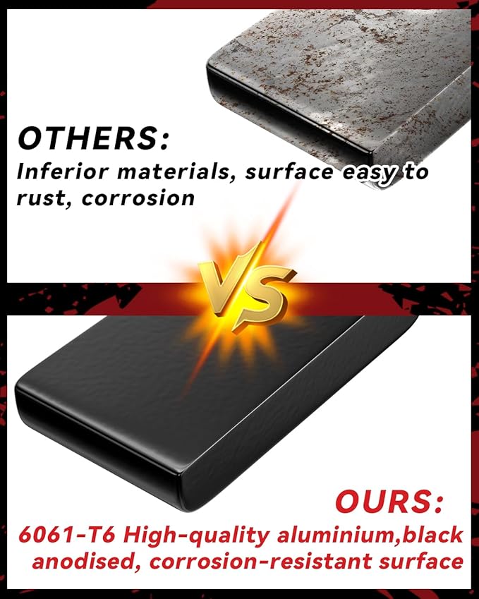 1" Leveling Lift Block Kit for 1999-2023 Silverado Sierra 1500 2WD 4WD, 1 inch Rear Black Leveling Lift Block Kit Extended Square U-Bolts