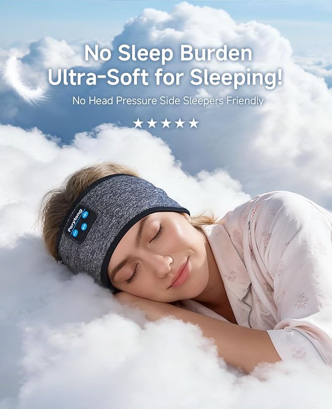 Perytong Sleep Headphones Wireless, Bluetooth Sports Headband Headphones with Ultra-Thin HD Stereo Speakers Perfect for Sleeping,Workout,Jogging,Yoga,Insomnia, Air Travel, Meditation (Tungsten Gray)