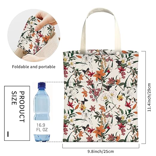 Cute Car Trash Can, Hanging Canvas Car Back Seat Organizer and Storage Bag, Funny Car Trash Bag For Travelling, Outdoor Cute Red Floral