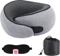 Airplane Travel Neck Pillow for Support Long Flight,Memory Foam Travel Pillow Compact Head Support with Pain Relief,Ergonomic Sleeping Pillow & Road Trips(Gray)