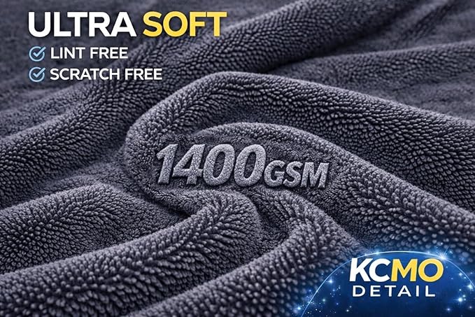 Car Drying Towel - 3ftx2ft XL-Popular Pick Among Detailing Pros -Aqua 1400 GSM Microfiber Accessory - Absorbs Over 8lbs of Water - Leaves No Streaks, Spots or Scratches-Dries an Entire Car