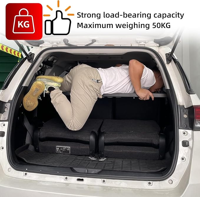 HIGH FLYING for Toyota Fortuner 2016-2024 Car Accessories Modular Storage Molle Panels System Trunk Shelf Luggage Trunk Organizer Aluminum Alloy (Side Panels+Shelf)