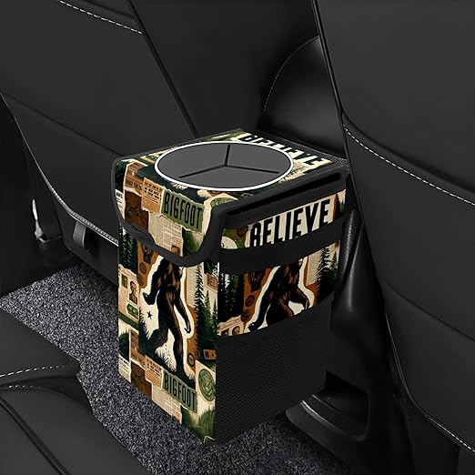 Bigfoot Car Trash Can with Lid Collapsible Reusable Waterproof Car Garage Bag,Automotive Garbage Can,Car Accessories Interior Car Organizer