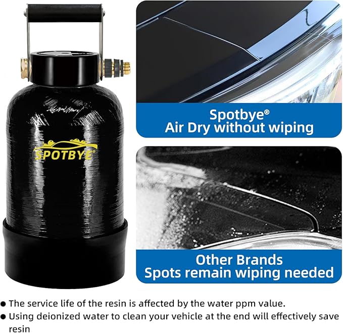Filterelated Deionized Water System with 10L Resin & Built-in Heavy Metal Filter, Extends Resin Life by 15%, for Spot-Free Rinsing of Cars, RVs, Motorcycles, Solar Panels, Windows, Boats