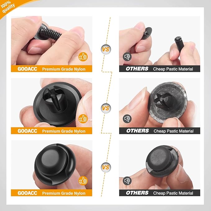 GOOACC 240PCS Bumper Retainer Clips Car Plastic Rivets Fasteners Push Retainer Kit 12 Popular Sizes Auto Push Pin Rivets Set -Door Trim Panel Fender Clips for GM Ford Toyota Honda Chrysler