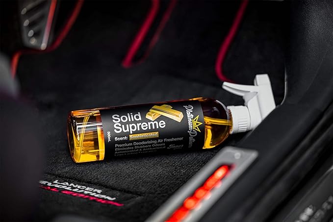 Water-Based Car Air Freshener Spray | Luxury Automotive Deodorizer | Mold-Resistant Formula | Eliminates Odors and Refreshes Vehicle Interior | 17 fl oz | Solid Supreme