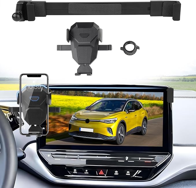 Car Phone Holder for Volkswagen ID.4 2020-2025 Accessories,Adjustable GPS ID.4 Cell Phone Mount for 12-inch Screen,Hands-Free Ultra Stable Air Ven Phone Stand Anti-Shake