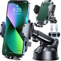 HTU 𝟐𝟎𝟐𝟔 𝐔𝐩𝐠𝐫𝐚𝐝𝐞𝐝【True Military-Grade】 Car Phone Holder【Safety Certs & No Smell】 Cell Phone Holder for Car Mount for Dashboard Windshield Air Vent Long Arm Thick Case,Green