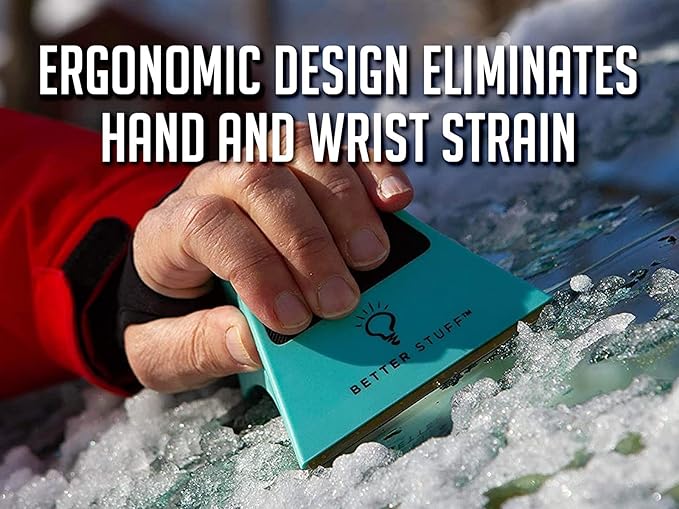 The Better Ice Scraper for Car Windshield | Fast, Efficient, Ergonomic | Magically Remove Ice and Frost from Auto Window | Patented Shape Shifting Technology | Durable Brass Edge | Compact | Pack of 2