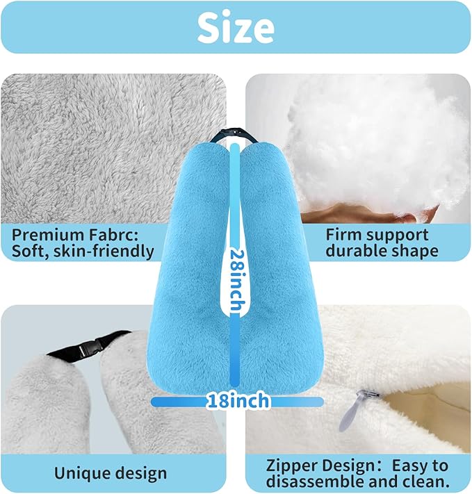 Travel Pillow, Car Pillow for Kids, Car Seat Pillow for Adults, Travel Pillow for Kids with Adjustable Strap, Support Head and Neck on Road Trips, Long Car Ride Essentials, Black