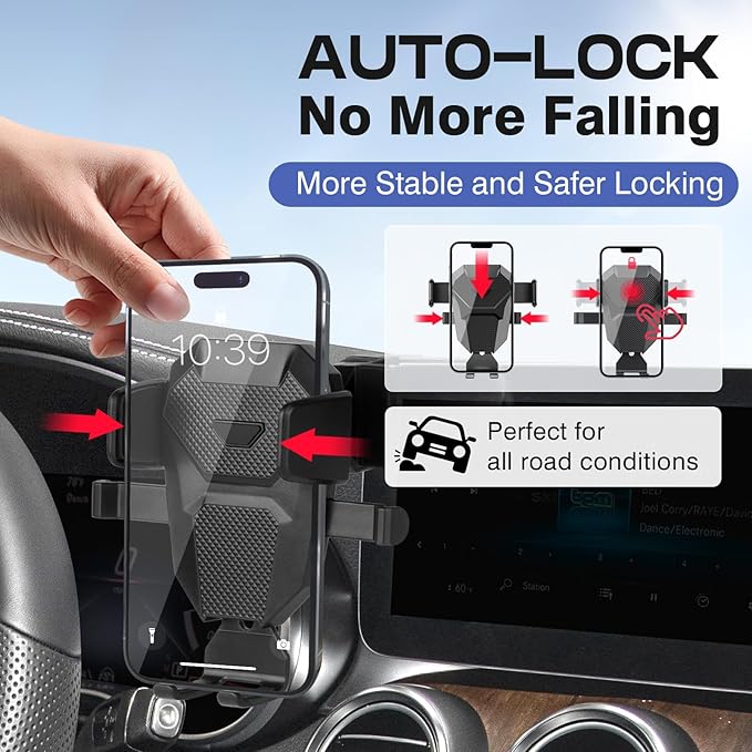 Car Phone Holder for 2015-2022 Mercedes-Benz C-Class/GLC Accessories,Adjustable GPS C-Class Phone Mount for 10.25-inch Screen,Hands-Free Ultra Stable Air Vent Phone Stand