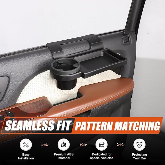 Car Window Multifunctional Storage Tray Organizer Compatible with Cadillac Escalade 2007-2014,ABS Door Side Hanging Cup Holder Storage Rack Interior Accessories