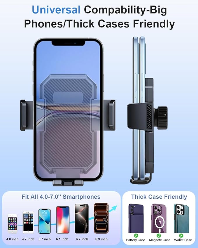 PZK Car Phone Holder for 2023-2025 2026 Honda Accord Hybrid Sport /-L/EX-L/Touring/Prime (Only for 12.3-inch Screen) Auto Lock Car Phone Mount with Stroage Box Not Affect Vent (Not Fit for LX/EX/SE)