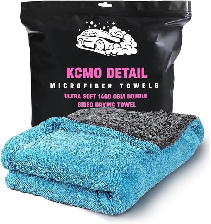 Car Drying Towel - 24inx16in L-Popular Pick Among Detailing Pros - Blue 1200 GSM Microfiber Accessory - Absorbs 6lbs of Water - Leaves No Streaks, Spots or Scratches - Dries an Entire Car