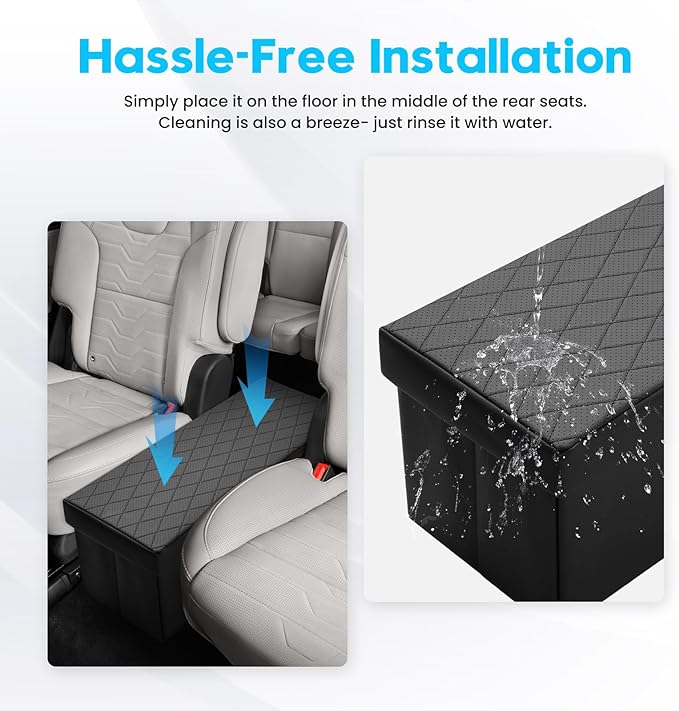 Autorder Car Seat Organizer for 2020-2025 2026 Kia Telluride Accessories Portable Backseat Organizer with Lid Handles Multipurpose Car Floor Storage for Kids Toys Baby Products Daily Necessities