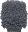 HARFINGTON Chenille Microfiber Car Wash Mitts 9" x 5.5" Scratch Free Wash Gloves Absorbent Double Sided Plush Cleaning Drying Mitts for Car Washing Home Clean Grey