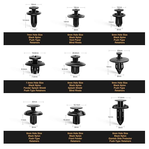 GOOACC 190 Pcs Car Retainer Clips & Fastener Remover - 18 Most Popular Sizes & Applications Auto Push Pin Rivets Set -Door Trim Panel Clips for Toyota, Honda, Nissan, Mazda - Bonus Fastener Remover