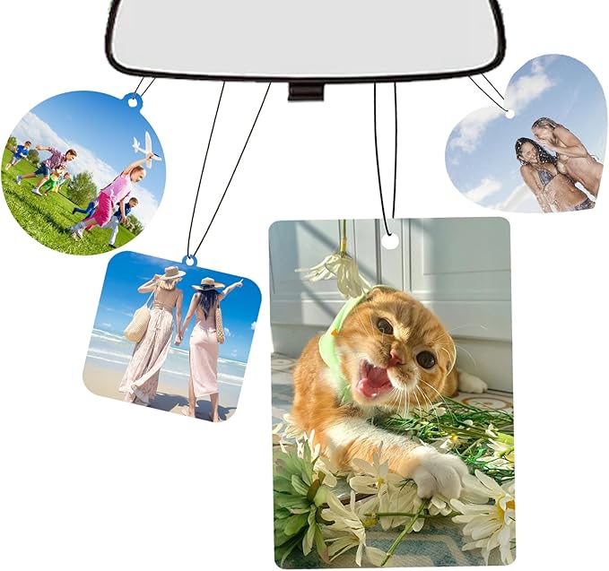10Pcs Custom Air Fresheners with Picture,Custom Air Freshener for Car,Personalized Air Freshener for Car,Smell Air Fresheners with Photo for Hanging Ornaments, Wardrobe, Bathroom.(Rectangle)