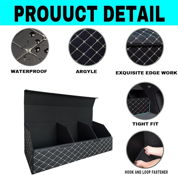 Car Trunk Organizer for Mazda3 - Custom Fit,All-Season Use，Adjustable Partition Design,Large Space Outdoor Trunk Organizer,Leather,for Mazda3 2010-2013