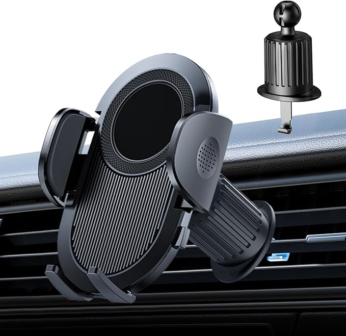 Military-Grade Construction Car Phone Holder Vent 2025 Cell Phone Mount Smartphone Upgraded Steel-Hook Clip Stand Universal Automobile Truck Cradle for iPhone 17 Pro Max 16 15 Samsung