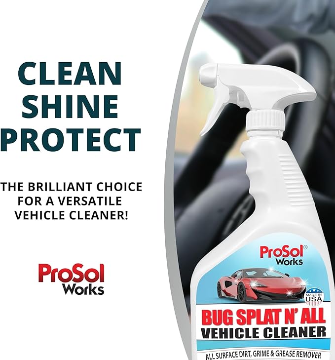 Bug Splat N' All Multi Purpose Cleaner for Vehicle 32 fl oz - Vehicle Cleaner Spray for Bug Splatter, Road Grime, Tar, Bird Droppings & More - Car Cleaner for All Vehicle Types - Safe on All Surfaces